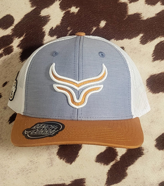 Ranch Corral White/Brown/Blue Trucker Style Snapback